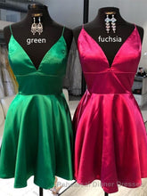 Simple A Line V Neck Short Semi Formal Prom Dresses, V Neck Short Semi Formal Prom Homecoming Dresses